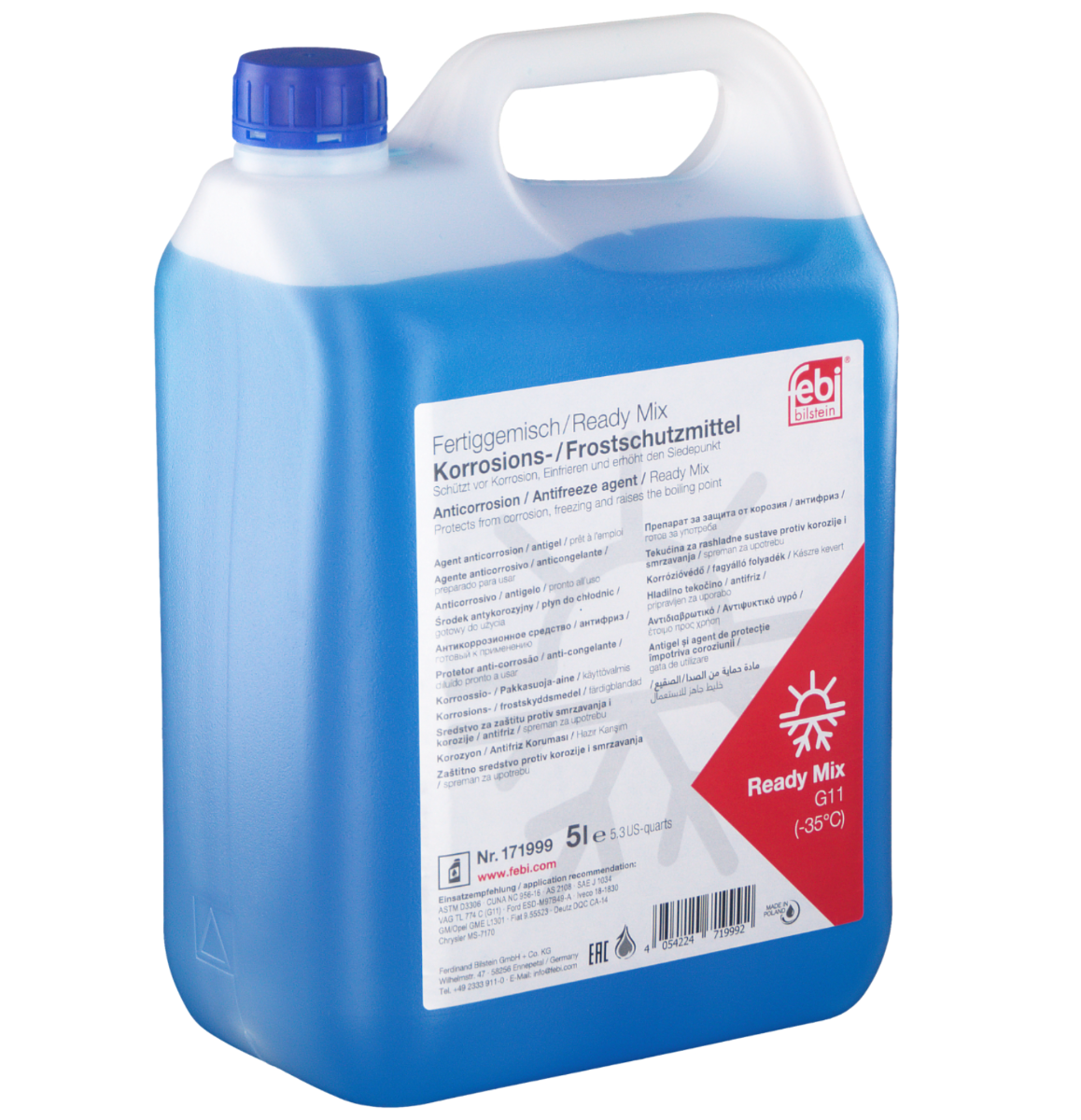 Koelvloeistof 5L (-35°C ready-mix)