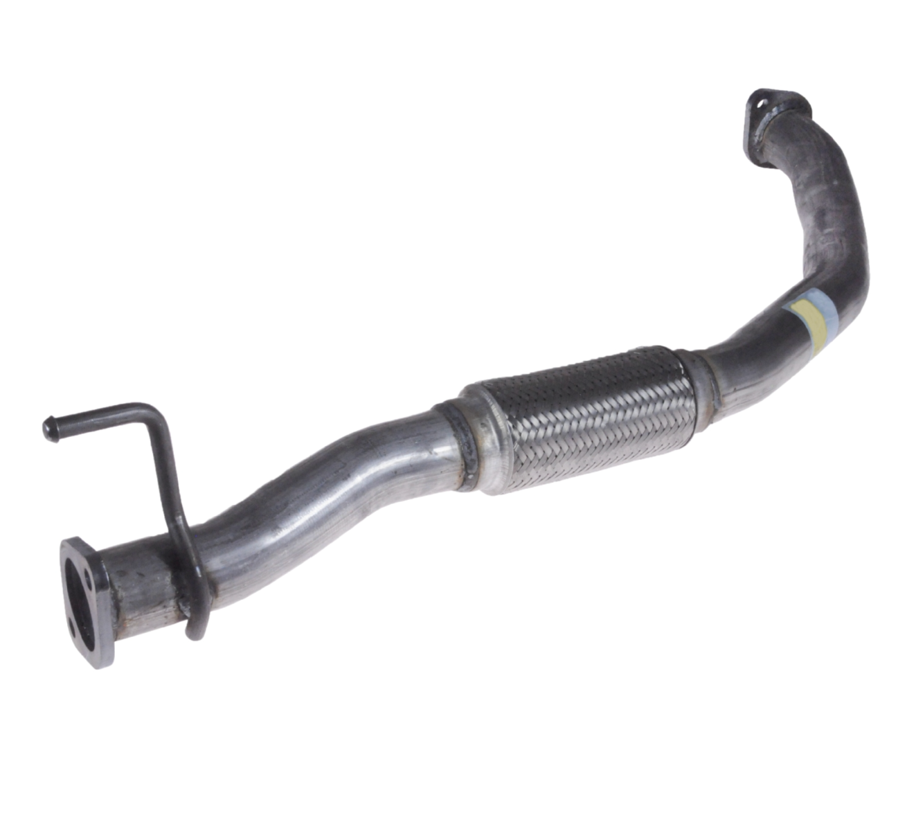 Uitlaatpijp met geïntegreerd flexibel buisdeel