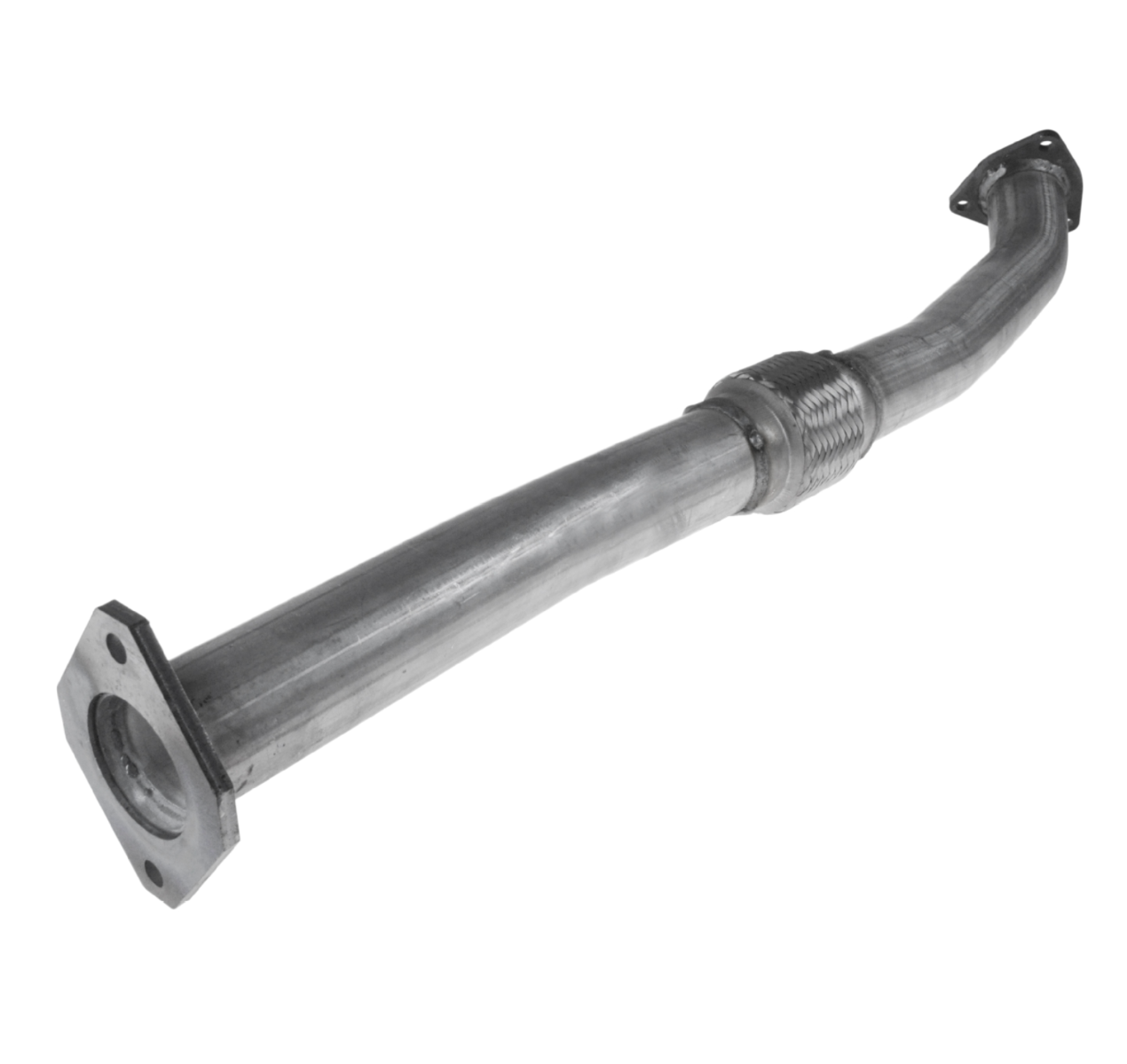 Uitlaatpijp met geïntegreerd flexibel buisdeel